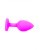 Boss Silikon Plug Jewellery Pink Small - Анальная пробка с кристаллом, 7х2.7 см (розовый с голубым)