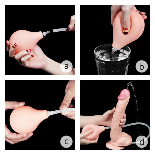 LoveToy Squirt Extreme Dildo Flesh 11 '' - Фаллоимитатор с эякуляцией, 28х4.8 см