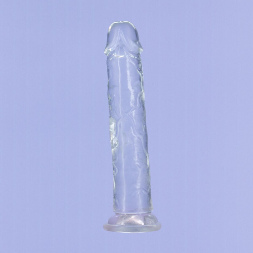 Прозрачный фаллоимитатор на присоске Crystal ADDICTION Vertical Dong 9″, 22,8 см ++ вибропуля в подарок