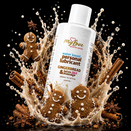2в1 лубрикант и массажный гель - MyLove Aroma Series Intim&Massage Gingerbread, 300 мл
