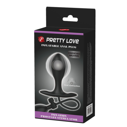 Pretty Love Inflatable Anla Plug Black - надувная анальна пробка со смещенным центром тяжести, 15 см (черный)