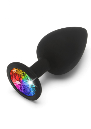 Toy Joy Rainbow Booty Jewel Large - Анальная пробка с радужным кристаллом в основании, 9х4.5 см (L)