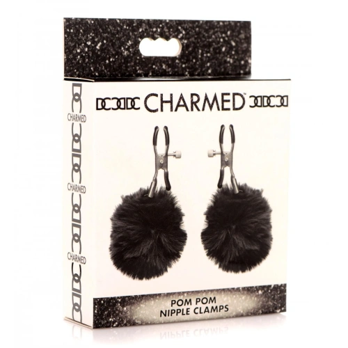 Charmed Pom Pom Nipple Clamps BLACK - Затискачі на соски (чорний) - купити в Києві, Україні