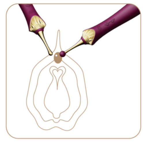 Zalo Bess Pin Point Vibrator - Изысканный вибратор для клитора с насадками, 22х3.3 см (фиолетовый)