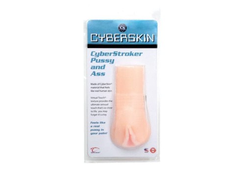 Topco Sales CyberSkin CyberStroker Pussy and Ass - Мастурбатор вагина и анус, 17,8 см (телесный)