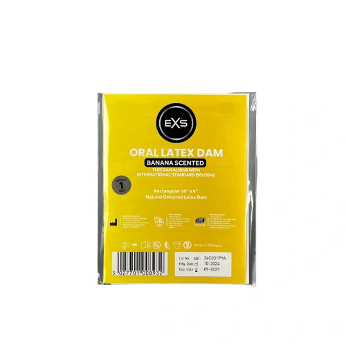 Латексная салфетка для орального секса EXS Oral Latex Dam Banana Scented с ароматом банана