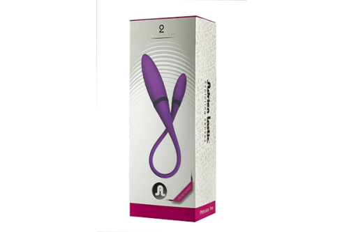 Adrien Lastic AD-2 - Вибратор двусторонний с пультом LRS 53х4см (фиолетовый)