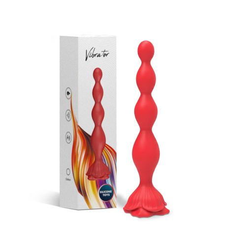 Rosestick Red, 9 Vibration Functions - Анальный стимулятор, 19,5 см (красный)