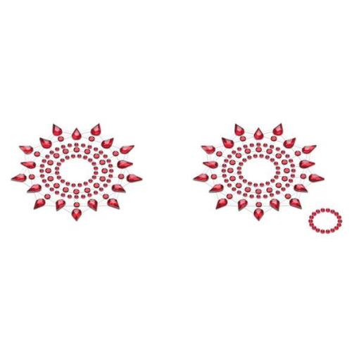 Petits Joujoux Gloria set of 2 - Red - пэстис из кристаллов, украшение на грудь, (красный)