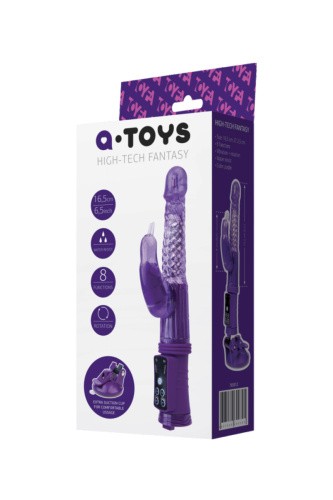 Toyfa A-Toys High-Tech Fantasy вибратор кролик в функцией вращения, 24х2.5 см