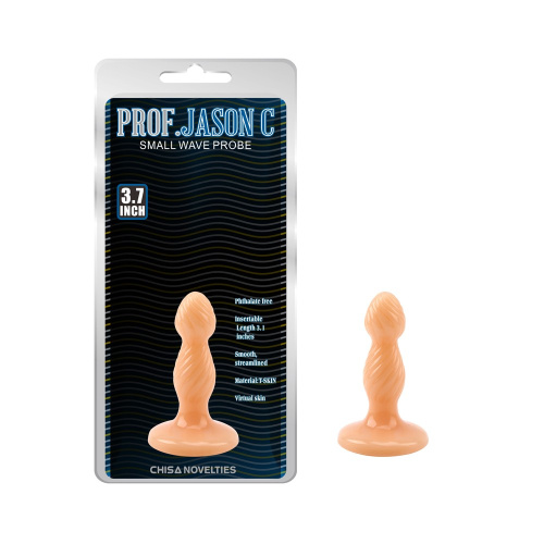 Prof. Jason C Small Wave Probe маленькая анальная пробка с волнистым рельефом, 12.5х3.4 см (телесный)