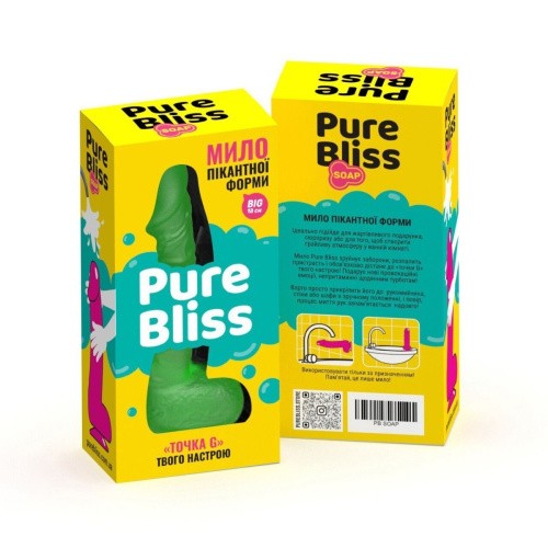 Pure Bliss Big - Крафтове мило-член з присоскою, 18х4.2 см (зелений) - купити в Києві, Україні