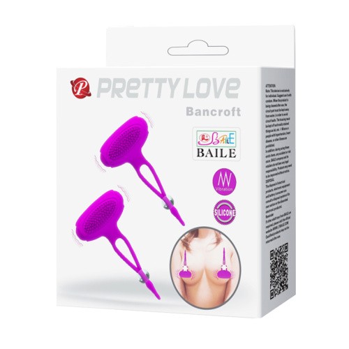 Pretty Love Bancroft Nipple Vibrator - Стимуляторы для сосков с вибрацией, 9 см (фиолетовый)