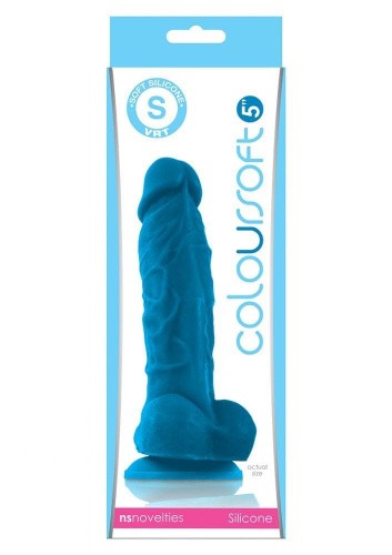 Цветной фаллоимитатор на присоске Coloursoft Soft Dildo, 13х4 см (голубой)