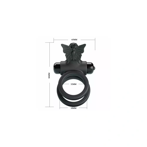 Pretty Love - Vibrating Dual Rings - Ерекційне вібро кільце, 3.2-3.8 см - купити в Києві, Україні