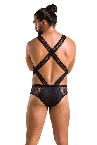 Passion - 045 BODY VICTOR black - Сексуальный боди на бретельках, XXL/XXXL