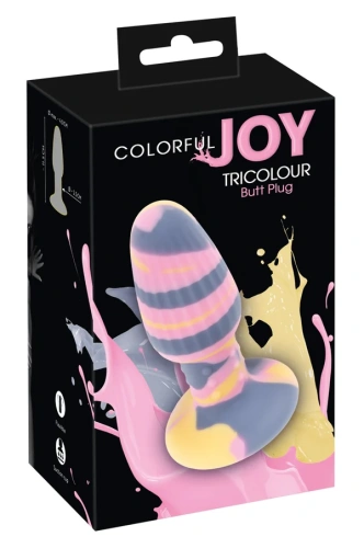 Coloгful Joy Triple Colour Butt Plug - Анальная пробка, 11.5х4 см (разноцветная)