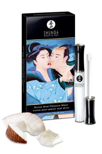 Shunga Oral Pleasure Coconut Water - стимулюючий блиск для губ (кокос), 10 мл - купити в Києві, Україні