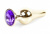 Boss Jewellery Gold Butt Plug Purple - Анальна пробка з кристалом, 9,5х3 см (фиолетовый) Boss Jewellery Gold Butt Plug Purple - Анальна пробка з кристалом, 9,5х3 см (фиолетовый)