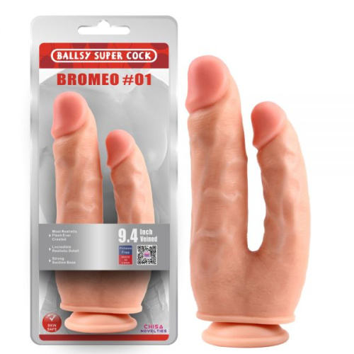 Двойной фаллоимитатор Ballsy Super Cock Bromeo, 25 см