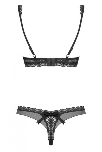 Obsessive 856-SET-1 set - эротический комплект с кружевом, S/M (чёрный)