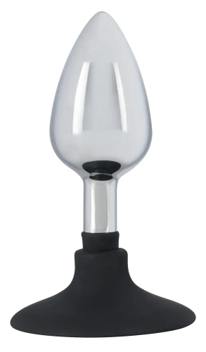 Orion Metal Plug with Suchtion Cup - Анальная пробка, 10,2х3,4 см (серебристый)