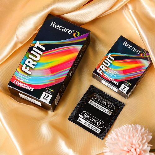 Holographic Recare Fruit Flavour Condoms 12 шт, аромати: м'ята, банан, полуниця - купити в Україні | Секс шоп SEX-SHOP.ua