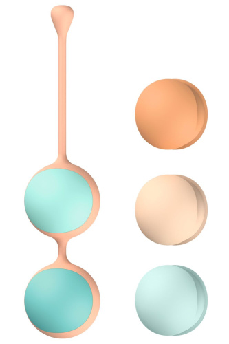 Вагинальные шарики Liebe Kewos — Peach/Mint, 5 шариков