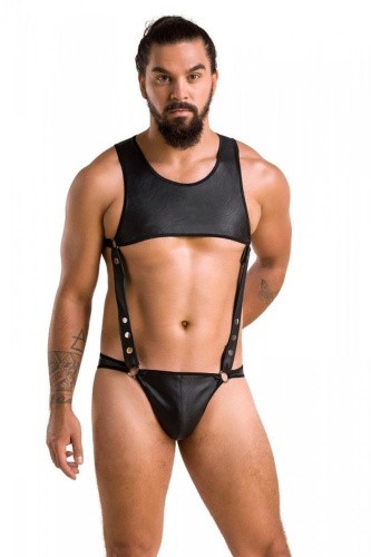 Passion - 056 BODY ADAM black - Сексуальний чоловічий боді, L/XL - купити в Києві, Україні