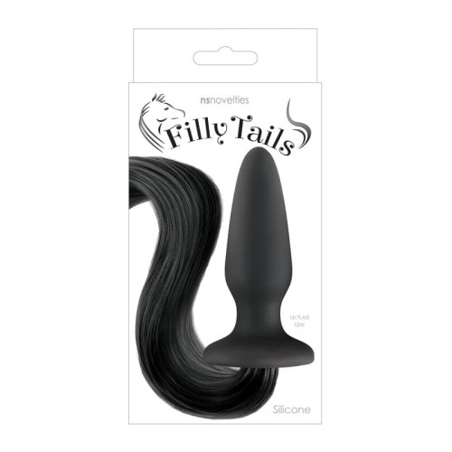 Ns Novelties Filly Tails - Анальная пробка с хвостом, 9,9х5,3 см (черный)