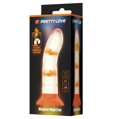 Фаллоимитатор на присоске Pretty Love Magical Nightfall, светящийся в темноте, 17 см