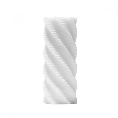 Tenga 3D Spiral - мастурбатор из антибактериального эластомера с серебром, 11.6х4.8 см (белый)