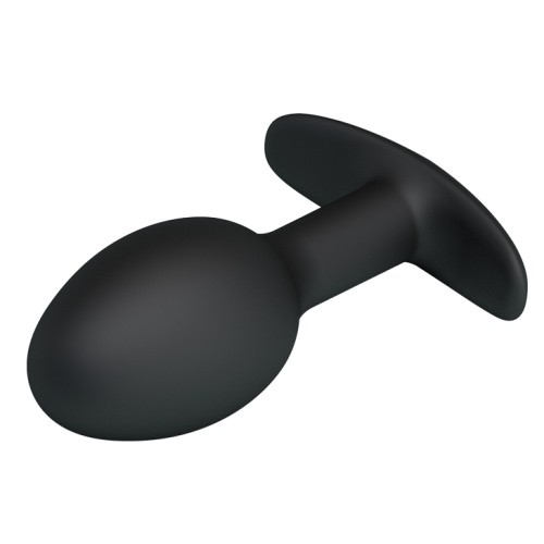 Pretty Love Silicone Anal Plug Black - Анальная пробка со смещенным центром тяжести, 8.4х3.2 см (черный)