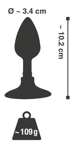 Orion Metal Plug with Suchtion Cup - Анальная пробка, 10,2х3,4 см (серебристый)