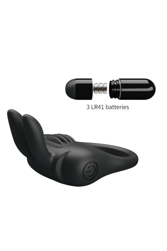 Pretty Love Davion Penis Ring Black - Ерекційне віброкільце, 7,4 см (чорний) - купити в Києві, Україні
