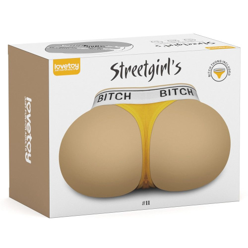 LoveToy Streetgirl's #11 - реалістичний мастурбатор вагіна та анус у стрінгах, 16.5 см (тілесний) - купити в Києві, Україні