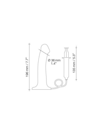 Кончающий фаллоимитатор Strap-On-Me Squirting Cum Dildo L, 19,6 см 