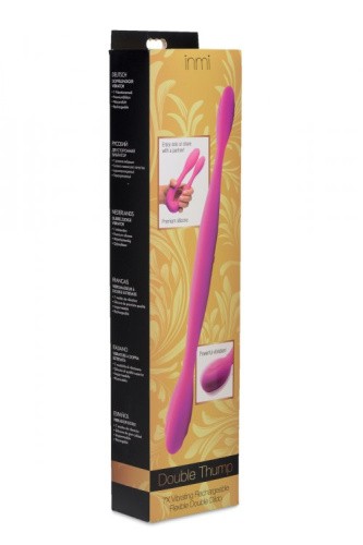Xr Brands Inmi Double Thump 7x Rechargeable Silicone Double Dildo - двойной гибкий вибратор, 37х3,8 см