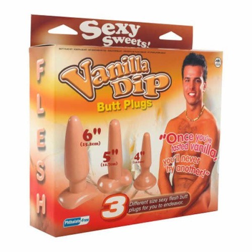 Nmc Vanilla Dip - Набор анальных пробок, 3 шт (телесный)