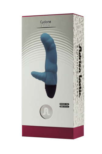 Adrien Lastic Cyclone Blue - вибратор рельефный со стимуляцией точки G, 16х3.3 см (голубой)