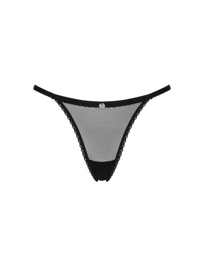 Obsessive Celia Noir crotchless thong - Сексуальные женские стринги, M/L
