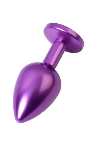 TOYFA Metal - Фиолетовая анальная пробка с кристаллом цвета аметиста, 6,9 см