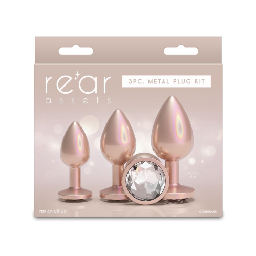 Набор анальных пробок NS Novelties Rear Assets - Trainer Kit - Iridescent Champagne
