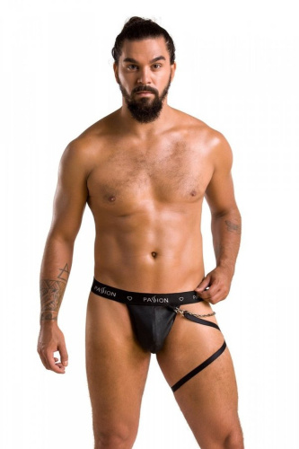 Passion - 058 THONG BILL black - Сексуальні чоловічі стрінги, XXL/XXXL - купити в Києві, Україні