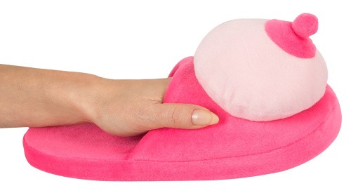 Busen-Puschen Pink - Домашні капці з шикарними грудьми (рожевий) - купити в Києві, Україні