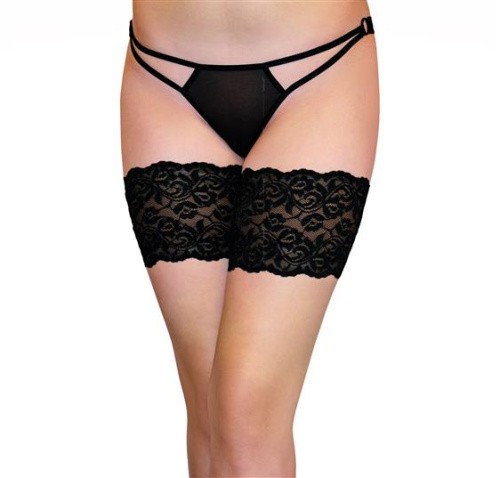 SoftLine Thight Band 5545 - Широкая ажурная резиночка, L (чёрный)