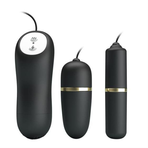 Pretty Love Electric Stimulation Double Vibro Bullet - віброкуля з віброяйцем та електростимуляцією - купити в Києві, Україні