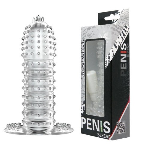 Baile Silikon Penis Sleeve Clear - Насадка на член, +5 см (прозорий) - купити в Києві, Україні