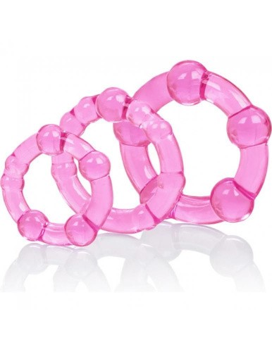 California Exotic Novelties Transparent Island Rings - Набор эрекционных колец, 3 шт (розовый)