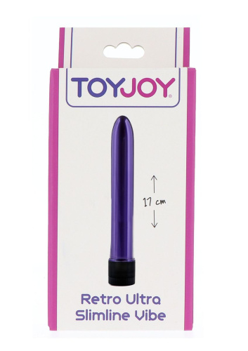 Toy Joy Retro Ulra Slimline - Вибратор пластиковый, 17х2,5 см (фиолетовый)